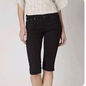 AG Adriano Goldschmied‎ The Malibu Bermuda Jean Short Black Denim Size 26